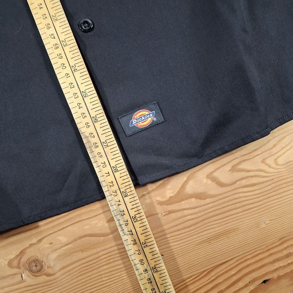 Dickies Fireball Whisky Button Up Shirt Black Mens Xl Short Sleeve - Picture 7 of 8